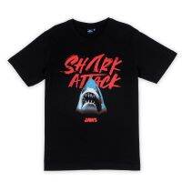 Universal Studios Men Jaws Shark Attack T-Shirt - เสื้อผู้ชายยูนิเวอร์แซล สตูดิโอ ลายจอว์สฉลามโจมตี GKHJ