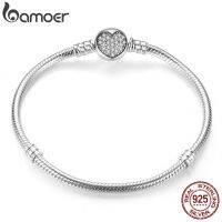 BAMOER Authentic 100 925 Sterling Silver Classic Snake Chain Bangle &amp; celet for Women Sterling Silver Jewelry PAS916