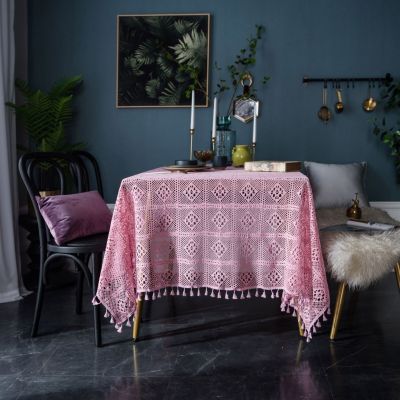 [Free ship] retro handmade crochet round tablecloth knitted hollow literary tea cloth shooting background