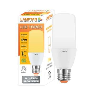 "โปรโมชั่น"หลอดไฟ LED 12 วัตต์ Warm White LAMPTAN รุ่น TORCH E27"ส่งด่วนทุกวัน"