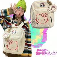 Sanrio Hello กระเป๋าสตรีแฟชั่นการออกแบบ Graffiti กระเป๋าเป้สะพายหลัง Y2k Casual ความจุขนาดใหญ่กระเป๋านักเรียนเกาหลีกระเป๋าสะพายน่ารัก