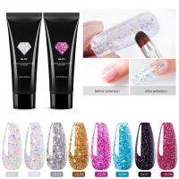 Glitter Nail Extension Gel 15Ml Alle Voor Manicure Builder Uv Led Gel Semi Permanente Soak Off Nail art Gel Voor Uitbreiding