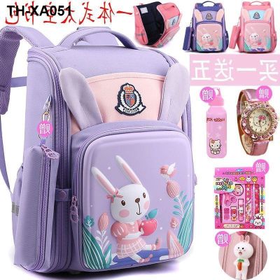 Schoolbags for primary school students grades 2 3 4 5 6 light weight cute girl spine protection integrated backpack