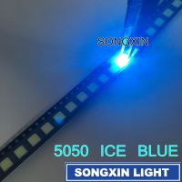 【▼Hot Sales▼】 ganfengsu3936969 50ชิ้น5050สีฟ้าน้ำแข็ง Led แบบ Smd Plcc-6 Smd 5050ไดโอด Led น้ำแข็งสีฟ้าน้ำทะเลใส5.0 Led * 5.0*1.9มม