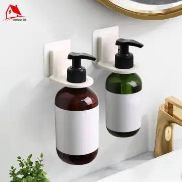 4pcs Wall Mounted Bottle Holder For Bathroom, No Drilling Shower Gel Shampoo  Shelf