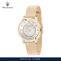 2 Years Warranty] Maserati Epoca 34mm Rose Gold Metal Band Ladies