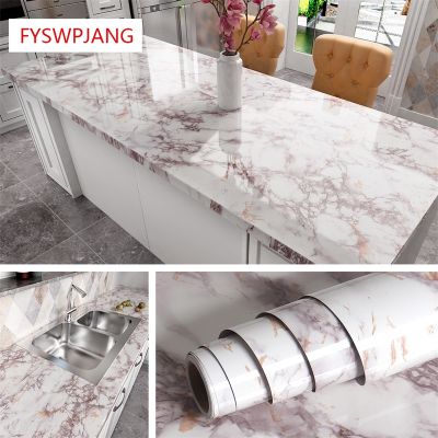 14 Colors Adhesive Marble Wallpaper And Stick Cabinets Desktop Stickers Film