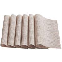 Placemats Beige Place Mats Placemats Wipeable Easy to Clean Table Placemats Set of 6 for Dining Kitchen Restaurant Table