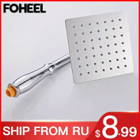 FOHEEL 8นิ้วหัวฝักบัวสแตนเลสหัวฝักบัวประหยัดน้ำห้องน้ำฝนสปาสแควร์หัวฝักบัวมือถือ