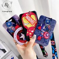 RONGLA การ์ดบัตรธนบัตรสำหรับนักเรียนหญิงมีสายคล้องสำหรับใส่บัตรลายฮีโร่ Sampul Kartu รถบัสบัตรการ์ตูน