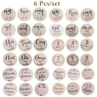 【hot】☫✥  6 Pcs French Letters Baby Cards Double-sided Monthly Growth Recording Photo Newborn Birth Souvenir Prop