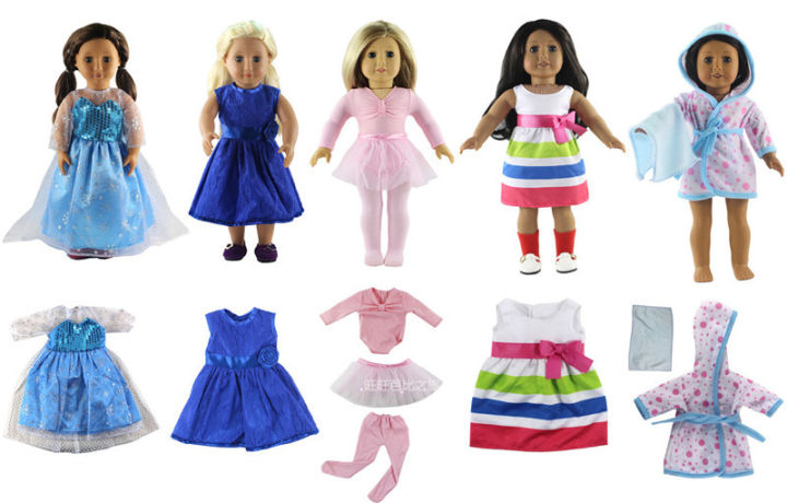 5-set-18-inch-doll-clothes-outfit-handmade-dress-for-18-inch-doll-american-doll-princess-dress-many-style-for-choice