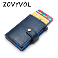 ZOVYVOL 2021ใหม่ลำลองผู้ถือบัตรเครดิตกลอนสมาร์ท ID กรณีบัตรโลหะ RFID อลูมิเนียมกล่องบางผู้ชายและผู้หญิง ID H Older PU Leath