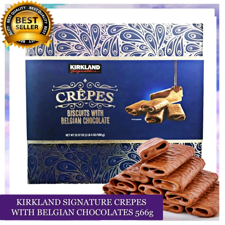 KIRKLAND SIGNATURE CREPES BISCUITS WITH BELGIAN CHOCOLATES 566g BLUE