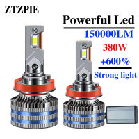 Ztzpie 6500K HB3 HB4 9005 9006 H1 H7 H4 9012หลอดไฟ CANbus หลอดไฟ LED CSP 3570กำลังไฟไฟหน้ารถไฟ H3 380W 1LM