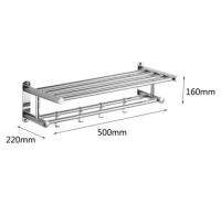 【✴COD✴】 b84703i อุปกรณ์จัดห้องน้ำที่มีผ้าเช็ดตัวในห้องน้ำสแตนเลสติดผนังชั้นวางผ้าขนหนูบ้านโรงแรมชั้นวางติดผนังฮาร์ดแวร์เสริม