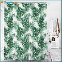 CR Thickened Waterproof Shower  Curtain 3D Digital Printing Monstera Leaf Washable Bathroom Accessor