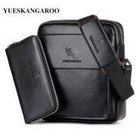 YUESKANGAROO Luxury Brand Casual Men Bag Vertical Business Leather Shoulder Bag Vintage Man Crossbody Messenger bag With Wallet