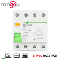 1ปี Warry 4P 63แอมป์ประเภท B 10KA RCCB DC RCD 230V 400V 30mA กระแสไฟตกค้างสำหรับกองเครื่องชาร์ต EV ยานพาหนะไฟฟ้า