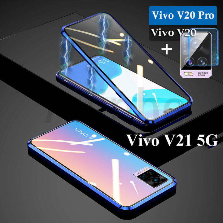 เคสโทรศัพท์แม่เหล็ก-v21สำหรับ-vivo-เคสกระจกนิรภัย9h-สองด้านเคสโทรศัพท์โลหะแม่เหล็กสำหรับ-vivo-v21-5g-vivo-v20-v20-pro-5g-360-4g