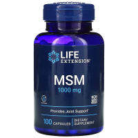 Life Extension MSM (Methylsulfonylmethane) 1000 mg Provides Joint Support 100 Capsules