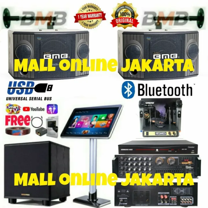 Paket Karaoke Bmb Lengkap Sound System Layar Touchscreen Subwoofer 12