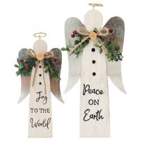 Christmas Angel Pendant Standing Angel Ornaments Wooden Pendant for Indoor Home Decor Table Shelf Cabinet Christmas Tree Decor sweetie
