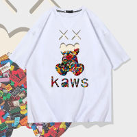 KA-WS เสื้อยืดแขนสั้นผ้าคอตตอนลายการ์ตูนญี่ปุ่นสำหรับผู้ชายและผู้หญิงเสื้อทรงหลวมเปิดไหล่0000