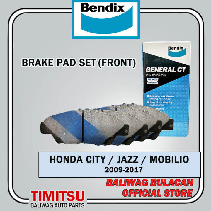 BRAKE PAD FRONT SET HONDA CITY JAZZ MOBILIO 20092017 BENDIX DB1991 GCT