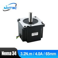 Nema 34 Open Loop Stepper Motor 2 Phase 86HS65 3.2N.m 4A 457ozin 4-lead DC Engine with 14mm shaft for CNC Router high torque