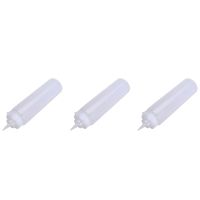 3X 250Ml White Transparent Plastic Sauce Squeeze Bottle Dispenser with Cap