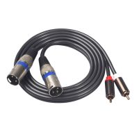 【Chat-support】 The Guitar Street 2RCA To 2XLR, (Heavy Duty) 2RCA ชาย2XLR ชายสายสเตอริโออะแดปเตอร์-5ฟุต