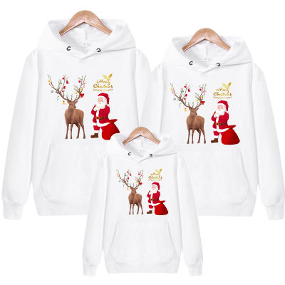 YAGIMI Jersey Navidad Familia Hoodies Deer Print Christmas Sweater Family Sets Family Look Baby Mother Daughter Matching Clothes