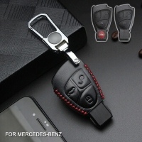 หนังกุญแจรถระยะไกล Fob ที่ใส่กุญแจสำหรับ Mercedes Benz CBER Class GL CLS CLK SLK W203 W211 W204 3 ปุ่มโซ่-Zkeir