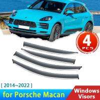 ที่บังแสงหน้าต่างรถสำหรับ Porsche Macan 2014 ~ 2022 2016 2019อุปกรณ์เสริม2020แผ่นเบี่ยงไฟฟ้ากระบังแสงป้องกันคิ้วกันฝน