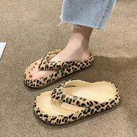 New Arrival Cloud Slippers Women Leopard Print Flip Flops Women Soft Thick Sole Outdoor Non-Slip Slides Ladys Summer Sandals