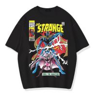 เสื้อยืดผ้าฝ้ายพิมพ์ลายเสื้อยืดโอเวอร์ไซซ์ DR STRANGE HAIL THE MASTER VINTAGE TEE (สีเทาเข้ม และสีดํา)