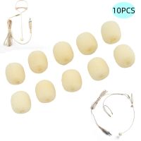 ℡☜ 10Pcs Microphone Foam Windscreen Cover For Gaming Headset Headworn Mic Beige Mic Protector Replacement Foam Windshield Covers