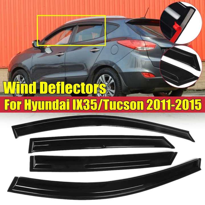 4ชิ้นรถหน้าต่างลม-d-eflectors-ติดฟิล์ม-weathershields-สำหรับฮุนได-ix35ทูซอน2011-2015หน้าต่าง-visor-ฝนยาม-vent-สีอาทิตย์