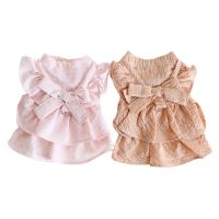 Dogs and Cats Dress Skirt Plaid Lace Design Pet Puppy Spring/Summer Clothes Outfit 2 Color Dresses