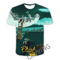 PHISH ROCK 3D พิมพ์สบายๆเสื้อยืด Hip Hop Tee เสื้อ Harajuku สไตล์ Tops เสื้อผ้าแฟชั่นสำหรับผู้หญิง/ผู้ชาย