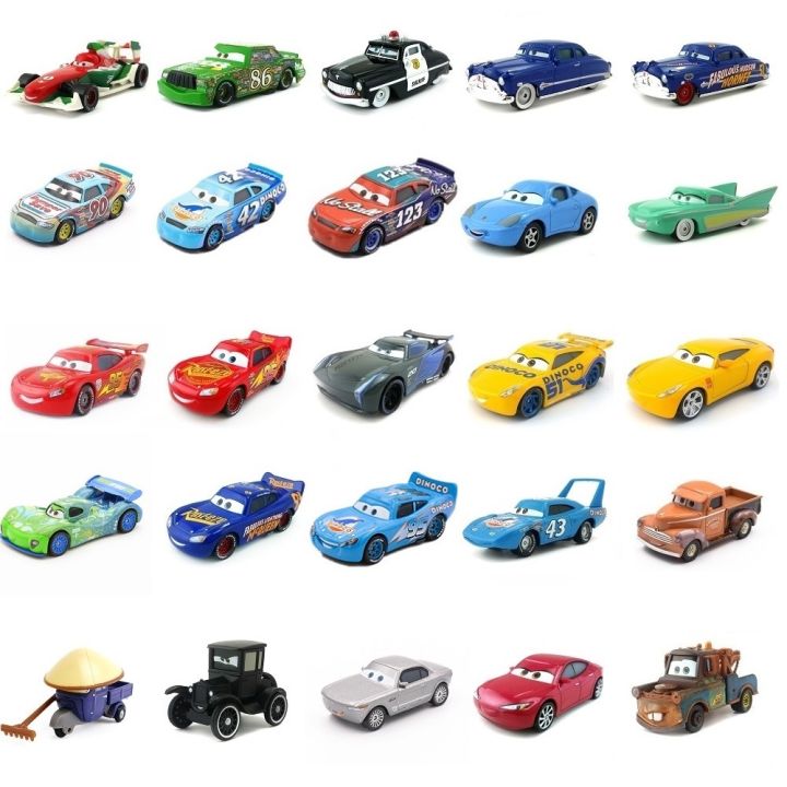 Disney Pixar Cars 3 27Styles Lightning McQueen Mater Jackson Storm Ramirez  1:55 Diecast Metal Alloy Model Toy Car for children Best seller 