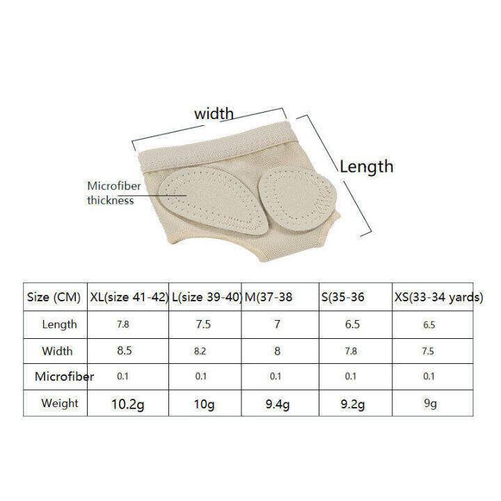 รองเท้าบัลเล่ต์ป้องกันครึ่งเท้ารองเท้าเต้นรำเต้นบัลเลต์แผ่นอุ้งเท้าป้องกันแผ่นรองเท้าหน้าสำหรับนักเต้นบัลเลต์