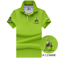 ฤดูร้อนรุ่นใหม่แขนสั้น T เสื้อเชิ้ตผู้ชายคอปกหลวม POLO เสื้อเชิ้ตสีทึบแฟชั่นลำลองไซส์ใหญ่ Paul เสื้อผ้าผู้ชายครึ่งแขน