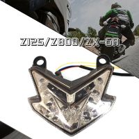 ไฟกระพริบ ZX6R ท้ายหลอดไฟ LED สัญญาณเปิดไฟเบรกแบบบูรณาการสำหรับคาวาซากิ Z125นินจา ZX-6R Z800 2016-2017รถจักรยานยนต์2013-2017