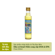 Dầu Cá Hồi Cho Bé Ăn Dặm Omega Smart Kids 250ml chai - Nhập khẩu Chi Lê