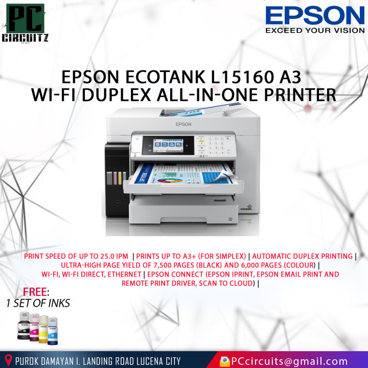 cirkulation Afledning Ekspert EPSON L15160 ALL-IN-ONE A3 PRINTER W/ WIRELESS PRINTING AND A3 FLATBED  SCANNER | Lazada PH