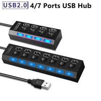 [HOT HAIXWLXKWW 589] 7พอร์ต USB Hub 2.0อะแดปเตอร์ความเร็วสูงหลายพอร์ตขับเคลื่อนเปิด/ปิดชาร์จพอร์ต Splitter สำหรับแล็ปท็อป