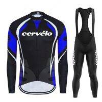 Cervelo Spring and Autumn Cycling Jersey Set Men Long Sleeve Bike Clothing MTB Uniform Maillot Ciclismo Sports Bicycle Bib Pants