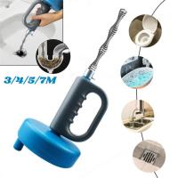 3/4/5/7M Manual Toilet Pipeline Dredging Sewer Cleaning Sink Clog Remover Drain Pipe Blockage Plumbing Tools Bathroom Accessory Traps Drains